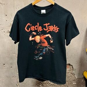 Y2K Circle Jerks 2013 Black Mosh Puit Dancer Graphic T-Shirt Medium M Punk Rock
